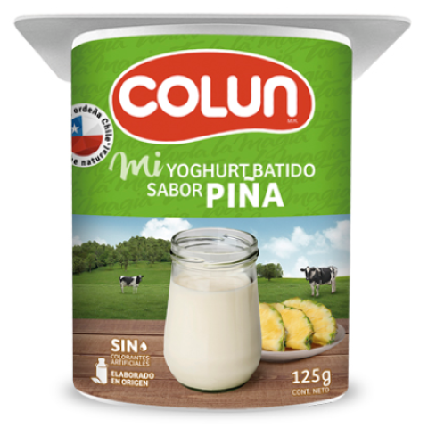 yoghurt sabor piña colun 125g