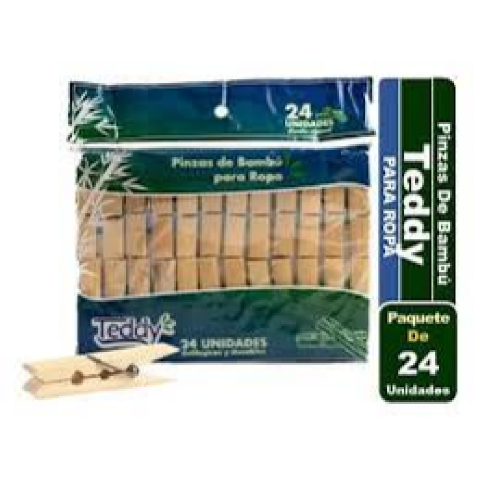 PINZA MADERA TEDDY 24 UN.