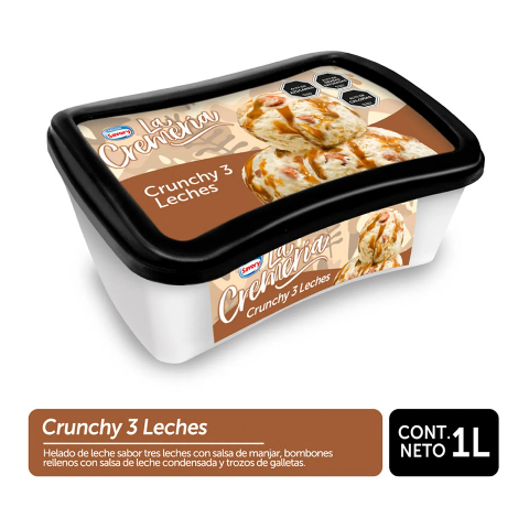La Cremeria Crunchy tres leches 1lt