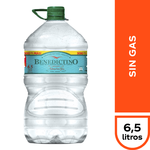 BENEDICTINO SIN GAS 6.5 LT