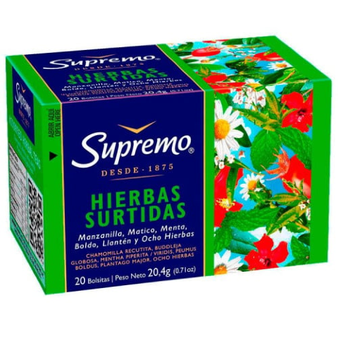 Supremo Hierba Surtidas 20 Bolsas.