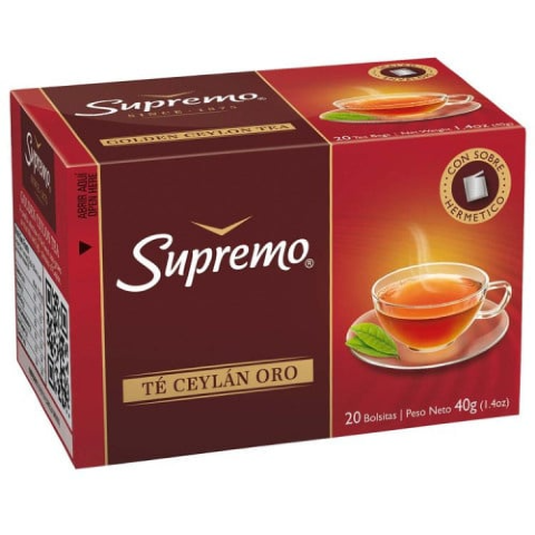 TE SUPREMO GOLDEN CEYLAN 20 BOLSAS