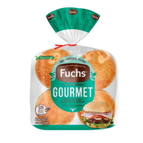 PAN DE HAMBURGUESA FUCHS 8Un 650g