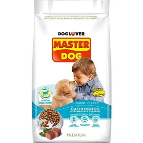Master Dog Cachorro, 19.5kg Carne y leche